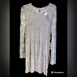 Elegant Cream Lace Mini Dress